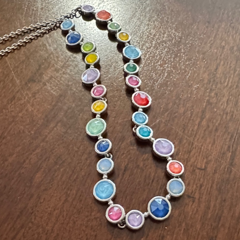 Like new! Touchstone Crystal Multicolor Necklace 18 inch length - Picture 3 of 7